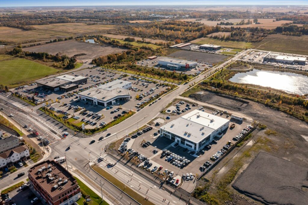 Aerial view of commercial property. Photo by Point3D Commercial Imaging Ltd. on Unsplash.